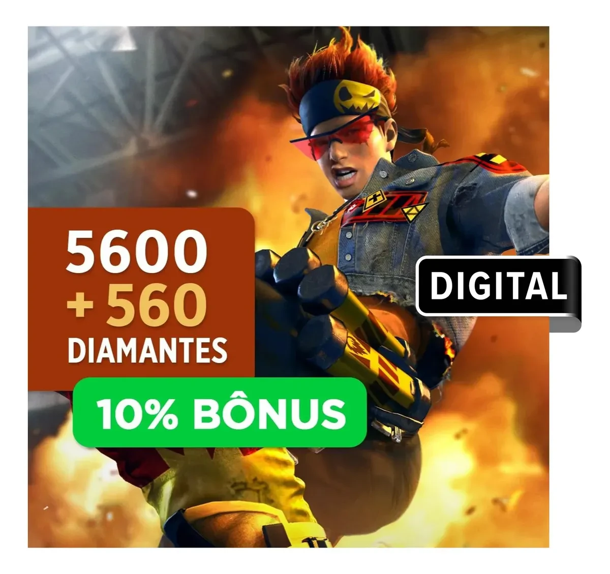 Free Fire — 5.600 + 560 diamantes